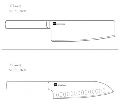 Набор кухонных ножей Xiaomi Huo Hou Black Heat Knife Set